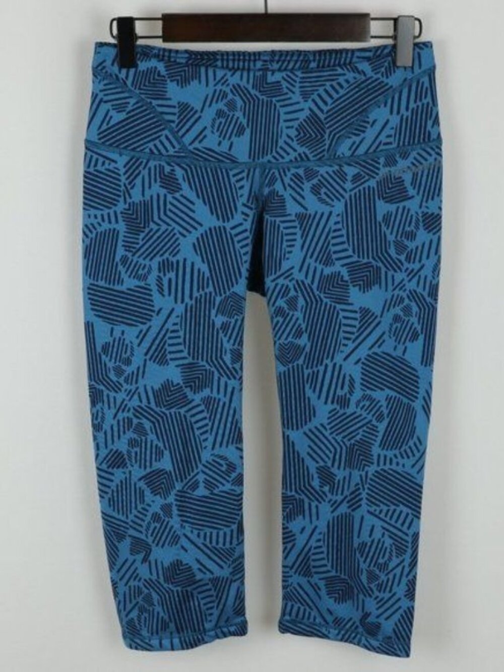 Brooks Women's XS Blue Black Mid Rise Running Capri Athletic Leggings